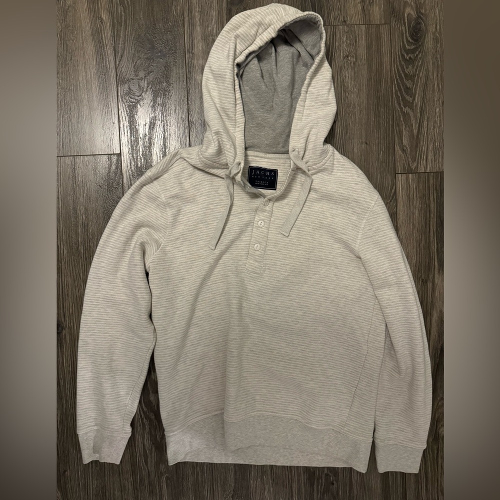 Jachs New York Ivory Striped Men’s Fleece Hoodie